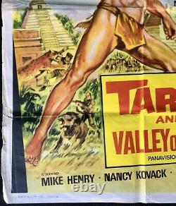 Tarzan Gold Valley Brides Fu Manchu Originale Quad Affiche Du Film Christopher Lee