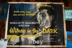 Témoin dans l'obscurité 1959 Affiche cinéma quad originale rare, PATRICIA DAINTON