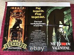 The Funhouse / My Bloody Valentine (1981) Affiche Originale Du Quadruple Film Du Royaume-uni