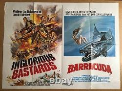 The Inglorious Bastards & Barracuda - Affiche Originale De Cinéma Britannique Quad