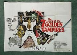 The Legend Of The 7 Golden Vampires (1974) Affiche Originale De Quad-movie Au Royaume-uni -hammer