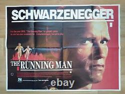 The Running Man (1987) Film Quad Anglais Original Poster Arnold Schwarzenegger Scifi