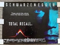 Total Recall Affiche de film Quad 30x40 originale du cinéma britannique. Schwarzenegger. Enroulée.