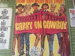 Très Rare Carry Originale Cowboy Film Quad Poster