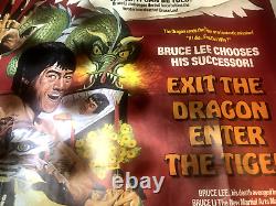 Très rare, Sortie du Dragon, Entrée du Tigre, Affiche originale du film de Bruce Lee.