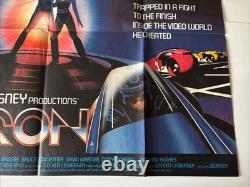 Tron ORIGINAL Quad Film Affiche Cinéma Jeff Bridges Disney 1982 VGC