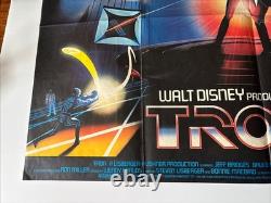Tron ORIGINAL Quad Film Affiche Cinéma Jeff Bridges Disney 1982 VGC
