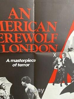 Un Loup-garou Américain À Londres Et L'amour À La Première Bite Uk Quad Film Poster (1981)
