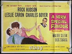 Un très grand service Affiche originale de cinéma Quad Rock Hudson Leslie Caron