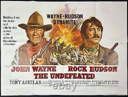 Undefeated ORIGINAL Quad Affiche de Film Cinéma John Wayne Rock Hudson 1969