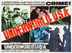 Underworld, U. S. A. (1960) Affiche Quadruple Britannique Pour Film De Vengeance De Gangsters