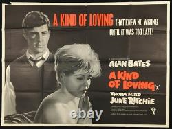 Une sorte d'amour Affiche originale du film Quad Alan Bates John Schlesinger 1962