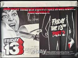Vendredi 13 Parties 1 et 2 Affiche de Film Originale Quad Sean S. Cunningham
