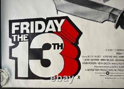 Vendredi 13 Parties 1 et 2 Affiche de Film Originale Quad Sean S. Cunningham