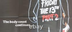 Vendredi 13, partie II : affiche originale britannique au format quad