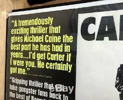 Vf 1971 Get Carter Michael Caine Film Quad Rolled Original Presse Poster Rare