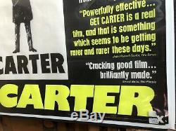 Vf 1971 Get Carter Michael Caine Original Rolled Quad Film Presse Affiche Rare