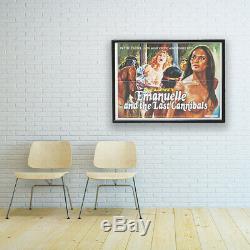 Vintage Emanuelle Et Le Dernier Cannibals Quad Movie Poster Art Décoratif 1977