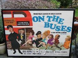Vintage Original Britannique Britannique Sur Les Bus 1971 Quad Cinema Poster De Film Encadré