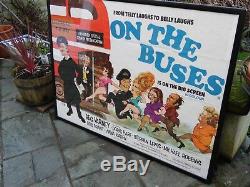 Vintage Original Britannique Britannique Sur Les Bus 1971 Quad Cinema Poster De Film Encadré