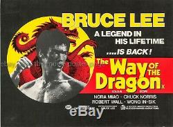 Voie Du Dragon 1972 Affiche Du Film Quad Bruce Lee Uk