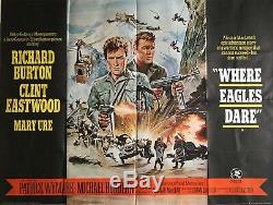 Where Eagles Dare Affiche Originale Britannique De Film Britannique Quad 1968 Burton Eastwood