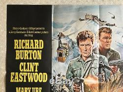 Where Eagles Dare Affiche Originale Britannique De Film Britannique Quad 1968 Burton Eastwood
