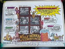 Willy Wonka et la chocolaterie, Affiche originale vintage UK Quad 30 40