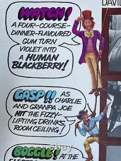 Willy Wonka et la chocolaterie, Affiche originale vintage UK Quad 30 40