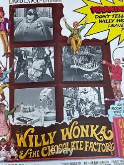 Willy Wonka et la chocolaterie, Affiche originale vintage UK Quad 30 40