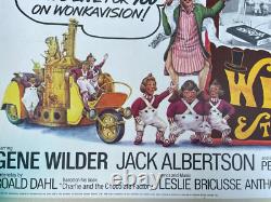 Willy Wonka et la chocolaterie, Affiche originale vintage UK Quad 30 40