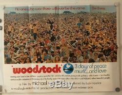 Woodstock Affiche Originale Du Film Quad Britannique 1970 Joe Cocker Jimi Hendrix