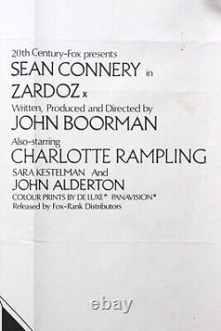 ZARDOZ, Affiche de film originale britannique vintage U. K. Quad de Sean Connery 1974