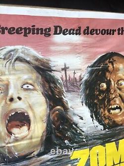 Zombie Creeping Flesh Affiche De Cinéma Originale Du Royaume-uni Quad Dpp Pre Cert Int