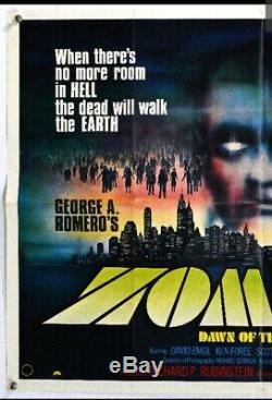 Zombies Dawn Of The Dead 1978 Original Uk Cinéma Quad Film Affiche Horreur